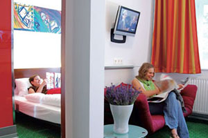 Zimmer in der Pension Stadthalle